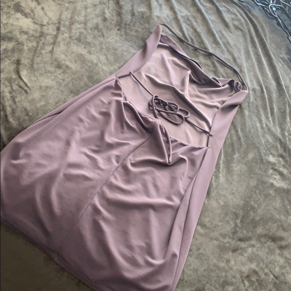 Cowl neck halter mini dress - Picture 4 of 5